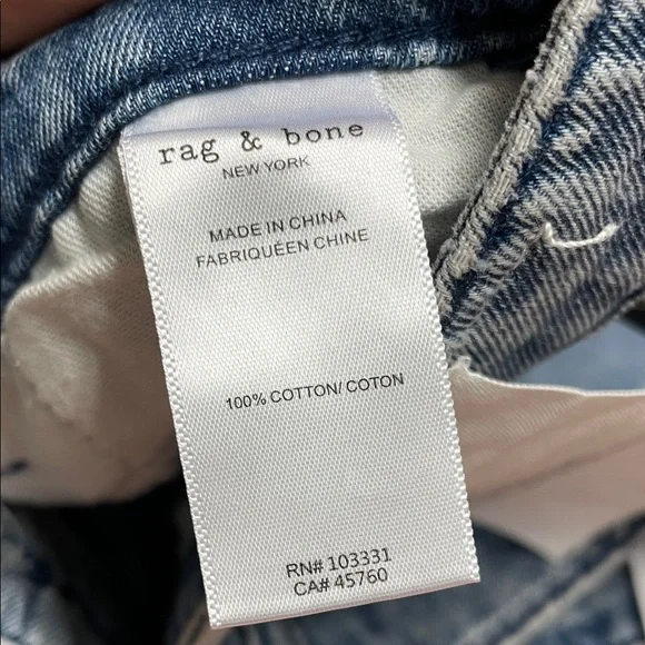 Rag&bone Aurora wide leg Blue Women's pleated trouser Jeans- nwt - Picture 7 of 7